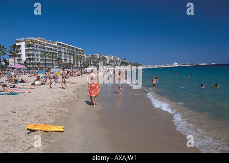 Plage, Plage du Midi, Cannes Côte d'Azur, France Banque D'Images