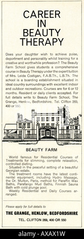 60 avril 1969 Publicité pour magazine de beauté Carrières à Henlow Grange Bedfordshire pour un usage éditorial uniquement Banque D'Images