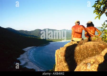 Vue de plage, Ilha Grande, Costa Verde Brésil Banque D'Images