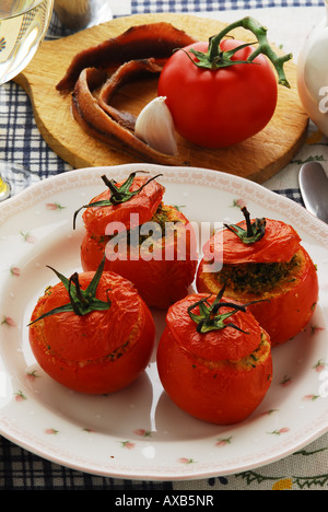 Tomates farcies - Cuisine italienne Émilie-romagne Banque D'Images