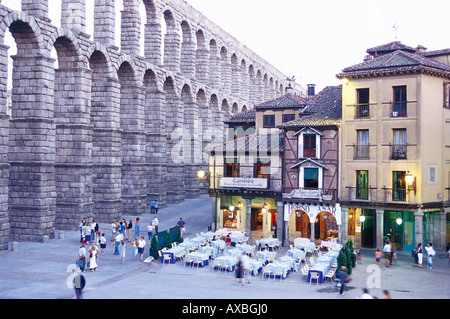 Aqueduc & Candido, Segovia, Castilla Espagne Banque D'Images