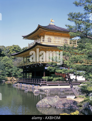 Kinkakuji ou le pavillon d'or reflet dans l'eau, Kyoto, Japon Banque D'Images