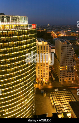 Berlin Potsdamer Platz Sony Center DB tower Beisheim center vue aérienne Banque D'Images