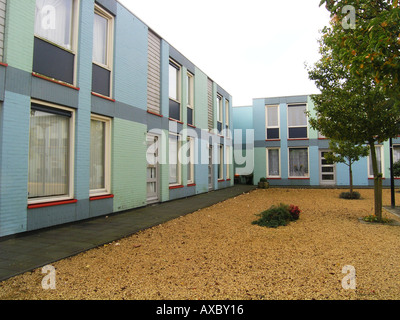 Bleu vert rangée de maisons mitoyennes Almere Buiten Pays-Bas Banque D'Images