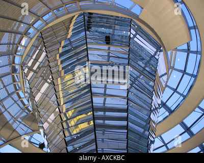 Détail de l'intérieur du dôme du Reichstag Berlin Allemagne Banque D'Images