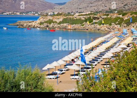 RHODES PEFKOS MAIN BEACH Banque D'Images