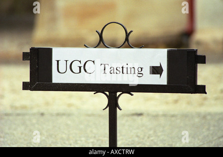 Dégustation de vin du commerce UGC, Union des Grands Crus de Bordeaux. Médoc. Bordeaux, France Banque D'Images