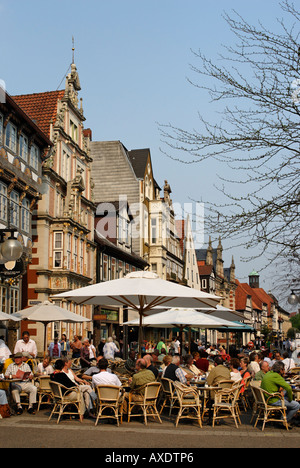 La Weser Hameln Hamelin à Basse-saxe Allemagne dans la vieille ville Osterstreet Banque D'Images