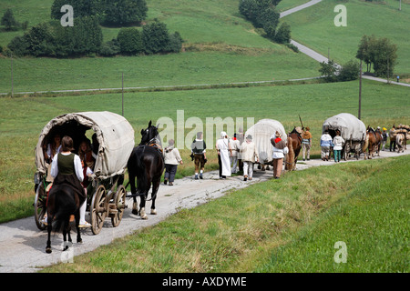 Procession historique Saeumer, Grafenau, forêt de Bavière, Thuringe, Allemagne Banque D'Images