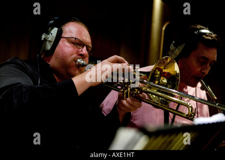 Les musiciens de jazz en répétition, Londres Banque D'Images