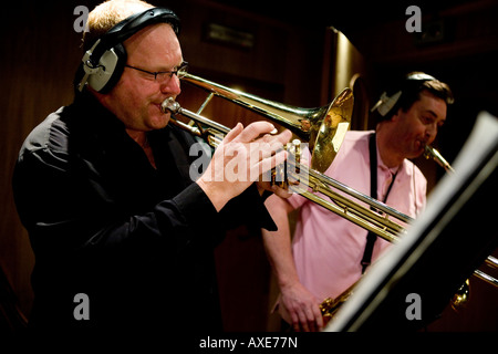 Les musiciens de jazz en répétition, Londres Banque D'Images