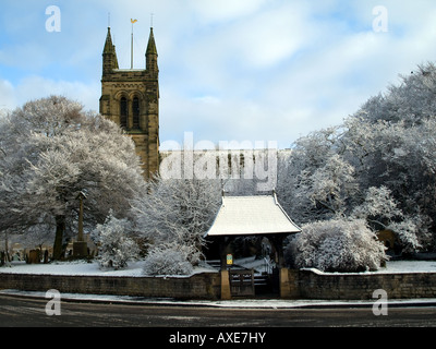 All Saints Church, Helmsley en hiver, North York Moors National Park Banque D'Images