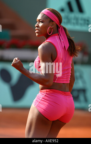Serena Williams (USA) fête à l'Open de France 2004 Banque D'Images