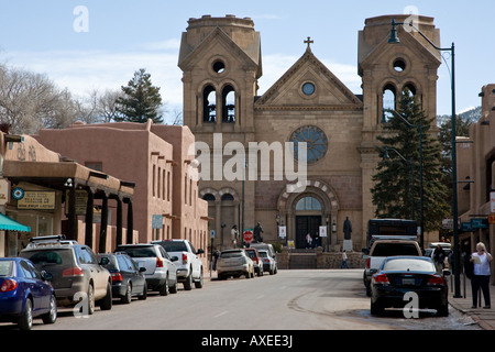 USA New Mexico Santa Fe La Cathédrale de Saint François Banque D'Images