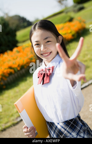 Dossier d'exploitation d'écolière Banque D'Images