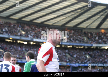 Ben Cohen marquer un essai à l'automne 2005 entre l'Angleterre et l'Australie International à Twickenham, London, UK. Banque D'Images