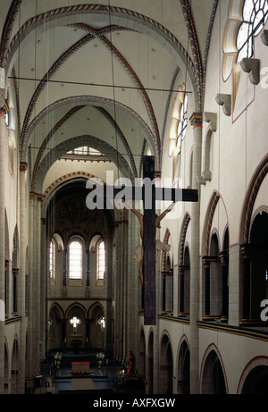 Neuss, Damenstiftskirche Saint Quirinus, Blick von der Orgelempore nach Osten Banque D'Images