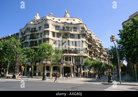 La Casa Mila à Barcelone. Espagne Banque D'Images