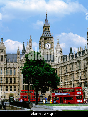 Chambres du Parlement, Big Ben clock, Westminster, London, England, UK, FR Banque D'Images