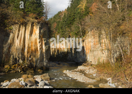 Gorges de Sounkyo, Parc National de Daisetsuzan, Hokkaido, Japon Banque D'Images