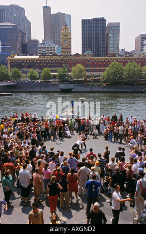 Classe de danse en plein air, Melbourne, Australie Banque D'Images