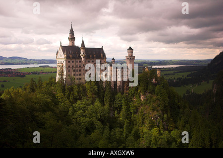 Mad King Ludwig II (Swan King) Château de Neuschwanstein, Allemagne Bavière Fussen Nr. Banque D'Images