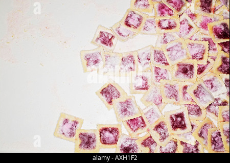 Sélection de ravioli rouges à Venise Banque D'Images