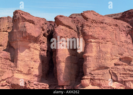 Piliers de Salomon Timna parc naturel. Désert du Néguev près d'Eilat, Israël. Banque D'Images