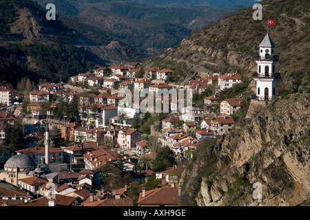 Vue panoramique de la ville de Goynuk, Bolu Turquie. Banque D'Images