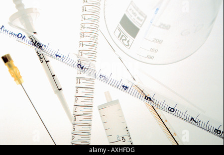 Seringue contenant utilisé en biochimie Banque D'Images