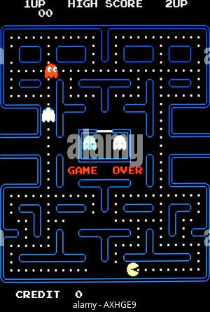 Puckman Pac Man Pacman Namco arcade millésime 1979 capture d'écran de jeux vidéo - EDITORIAL UTILISEZ UNIQUEMENT Banque D'Images