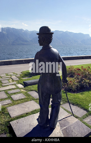 Statue de Charlie Chaplin à Vevey Banque D'Images