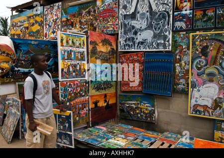 Tanzanie Dar es Salaam peinture Tingatinga le style tient son nom d'Eduardo Saidi Tingatinga né dans les années 1930 Banque D'Images