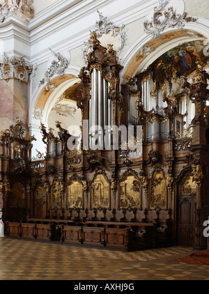 Ottobeuren, Klosterkirche, Dreifaltigkeitsorgel von Karl Joseph Riepp, 1766 Banque D'Images