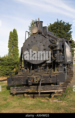 L'exploitation forestière MacMillan Bloedel préservé train 1044 l'île de Vancouver Canada Chemainus Banque D'Images