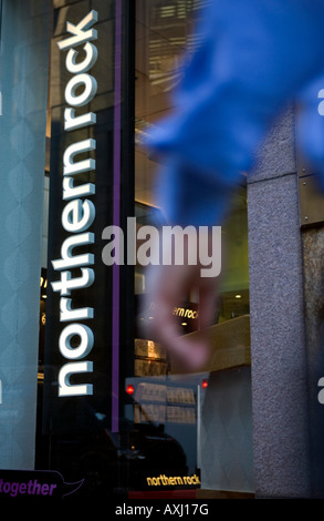 Aujourd'hui disparue, ancienne branche Northern Rock à Londres. Banque D'Images