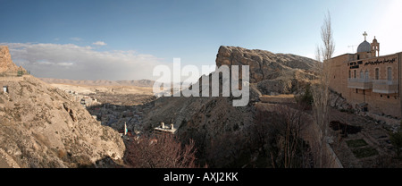 Maaloula Ma'loula Syrie panorama du village de montagne Banque D'Images