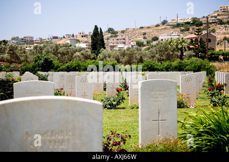 Cimetière de guerre des Alliés à la baie de Souda, en Crète, Grèce. Banque D'Images