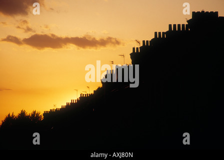 Coucher de soleil sur Harrow Road à Londres, ville Kensal Banque D'Images