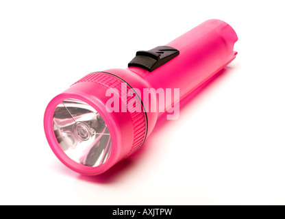 Torche batterie plastique rose Banque D'Images