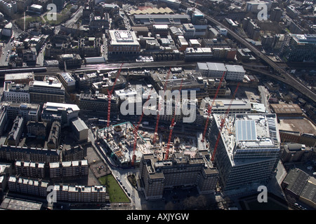 Vue aérienne oblique de haut niveau au sud-est de Southwark Street Stamford building construction site London SE1 England UK Février 2006 Banque D'Images