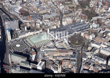 Vue aérienne oblique de haut niveau au nord de Smithfield Market London EC1 England UK Février 2006 Banque D'Images