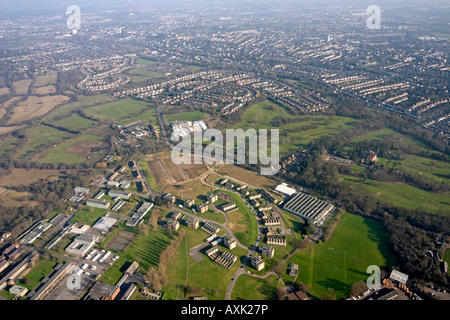 Vue aérienne oblique de haut niveau au nord-est de Finchley Golf Nether Court Londres NW7 N3 Angleterre Royaume-Uni Janvier 2006 Banque D'Images