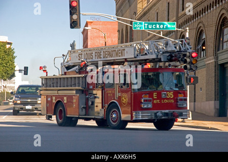 St Louis Pompiers camion de pompiers Missouri Banque D'Images