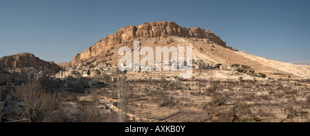 Maaloula Ma'loula Syrie panorama du village de montagne Banque D'Images