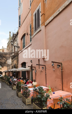 Restaurant typique de Trastevere Rome Italie Banque D'Images