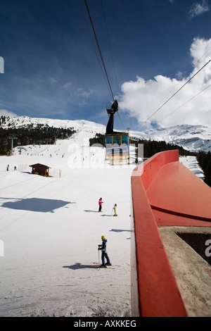 Téléphérique Bormio à Cimino top mountain. La Valtellina, Italie Banque D'Images