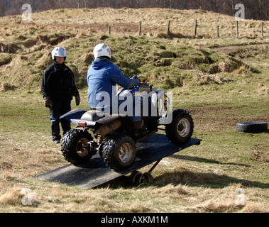 Équitation, quad et instruction en Ecosse Dunkeld 12 03 2008 Banque D'Images