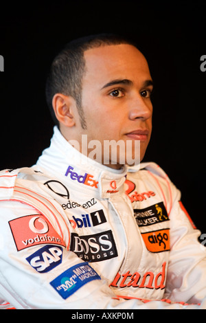 Lewis Hamilton (GBR, Mercedes, McLaren F1, MP4-23 lancement, Stuttgart, le musée Mercedes Benz, 07.01.2008 Banque D'Images