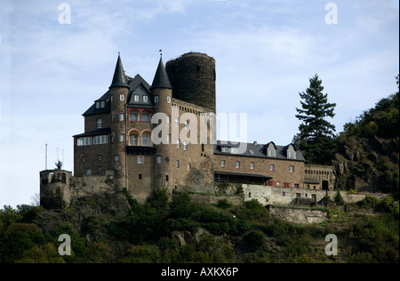 Château Katz, Saint Goarshausen, romantique vallée du Rhin moyen mondial de l'Herit Banque D'Images